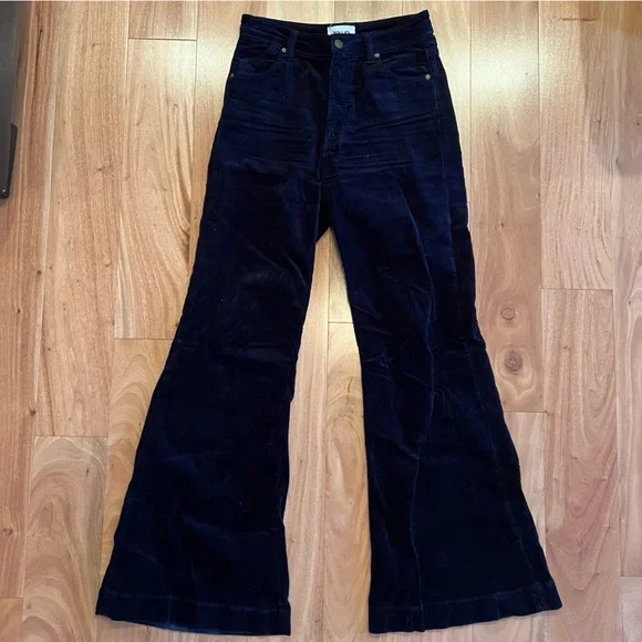 ROLLA'S Navy Flare Corduroy Pants - Picture 2 of 9